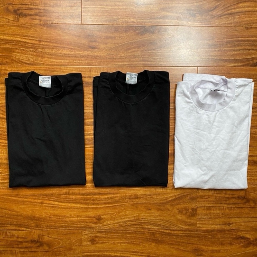 3 Men's Pro Black White Super Heavy 100% Cotton Crew T-Shirts Size XL Casual